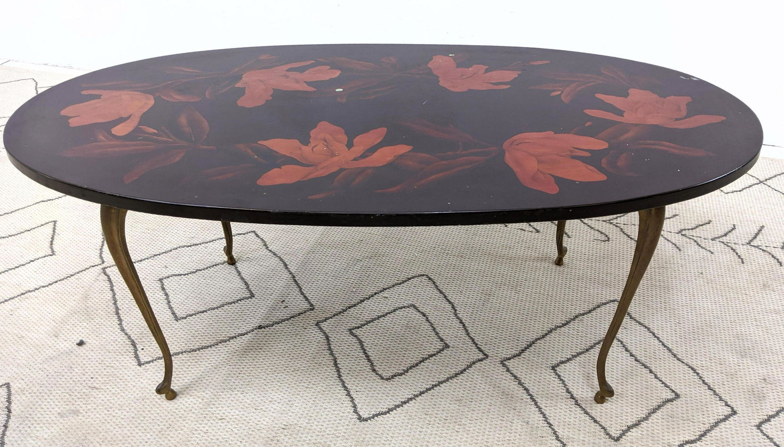 NERO ITALIA Oval Coffee Table.  Painted marble top of M (1 of 10)