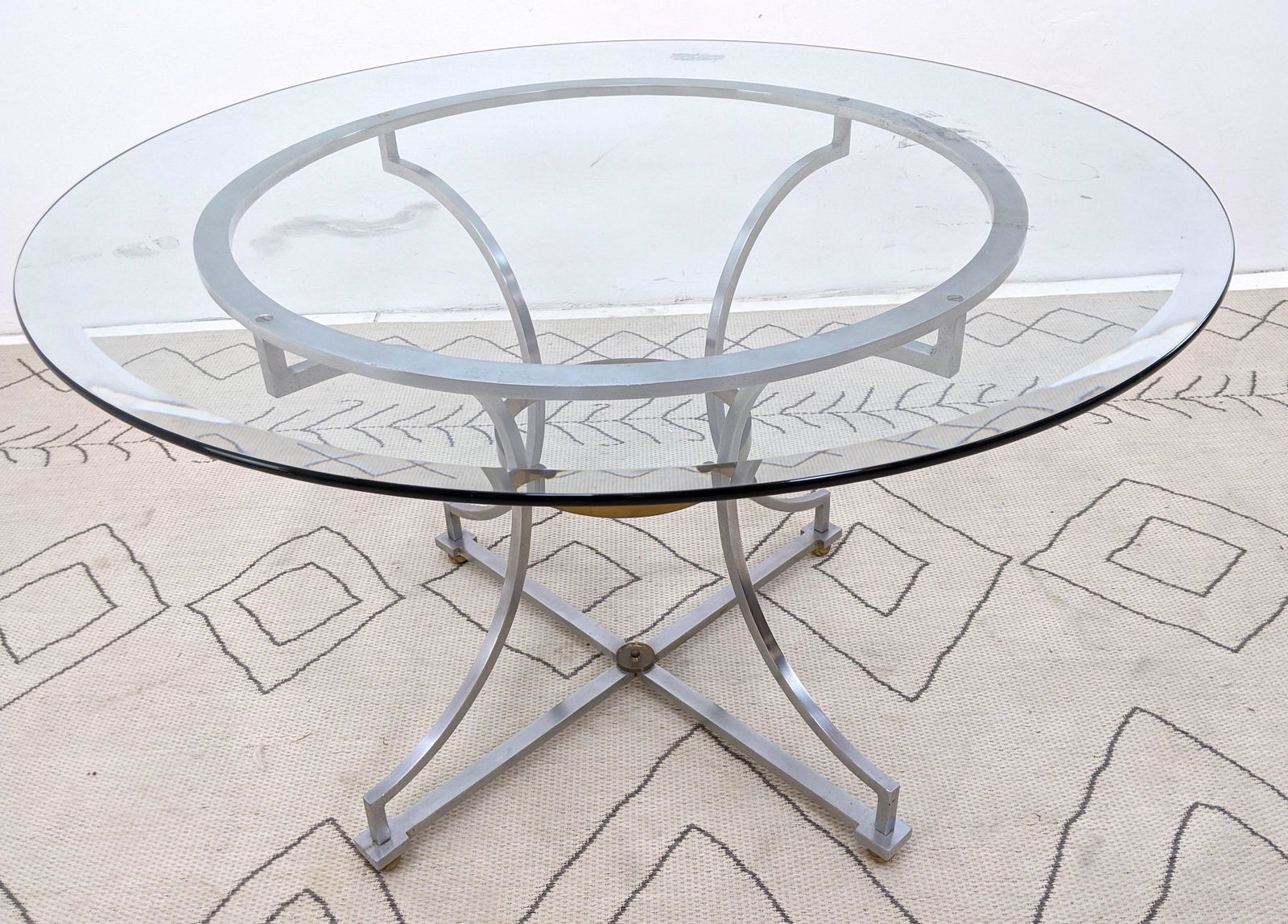 Maison Jansen Style Center Dining Table. Stainless Stee (1 of 6)