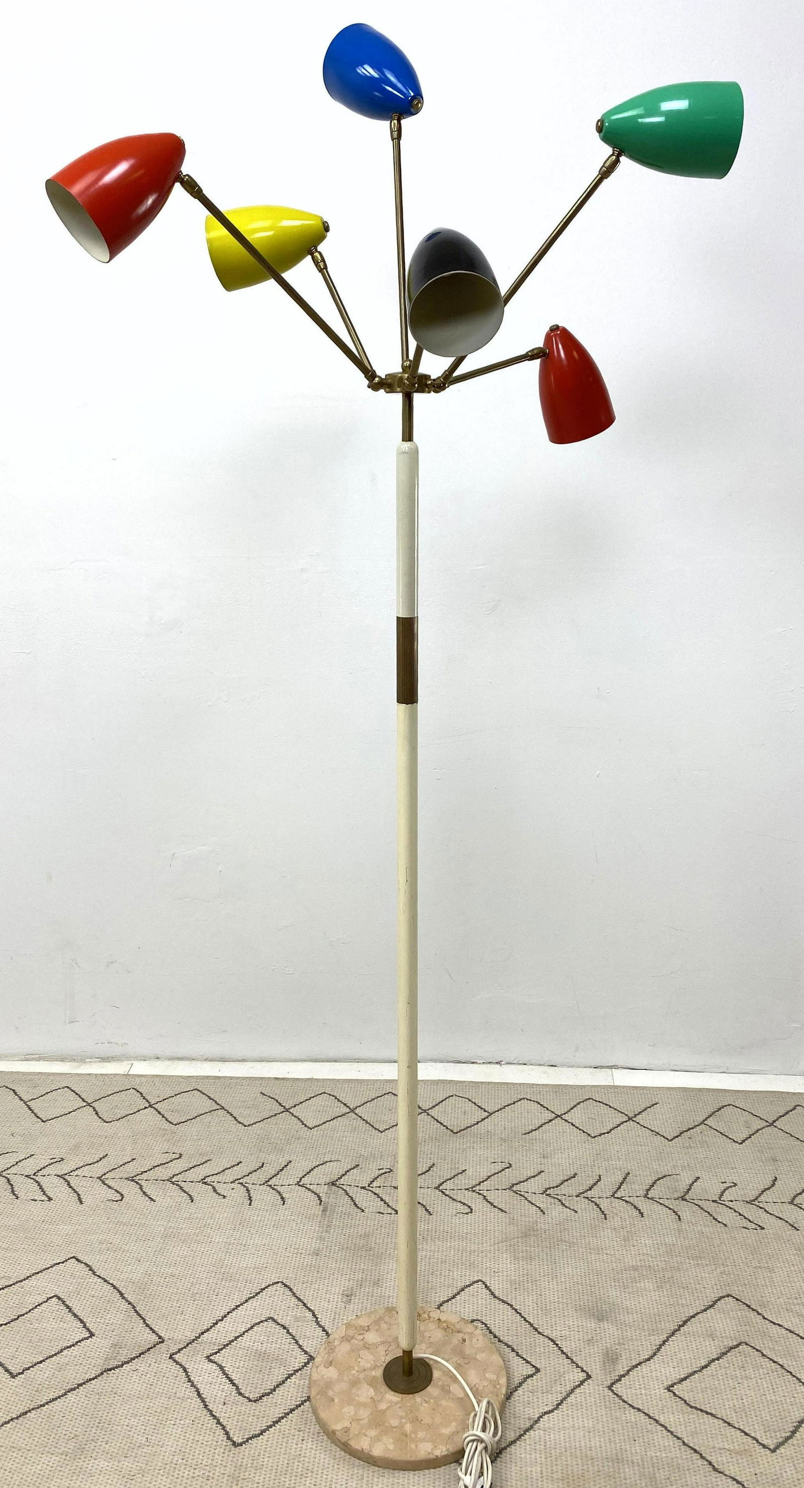 Multiple Cone Stilnovo Floor Lamp with Marble Base.  En (1 of 12)