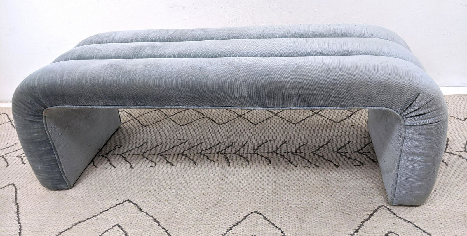 Decorator Oversized Stool Bench with three Channel Upho (1 of 6)