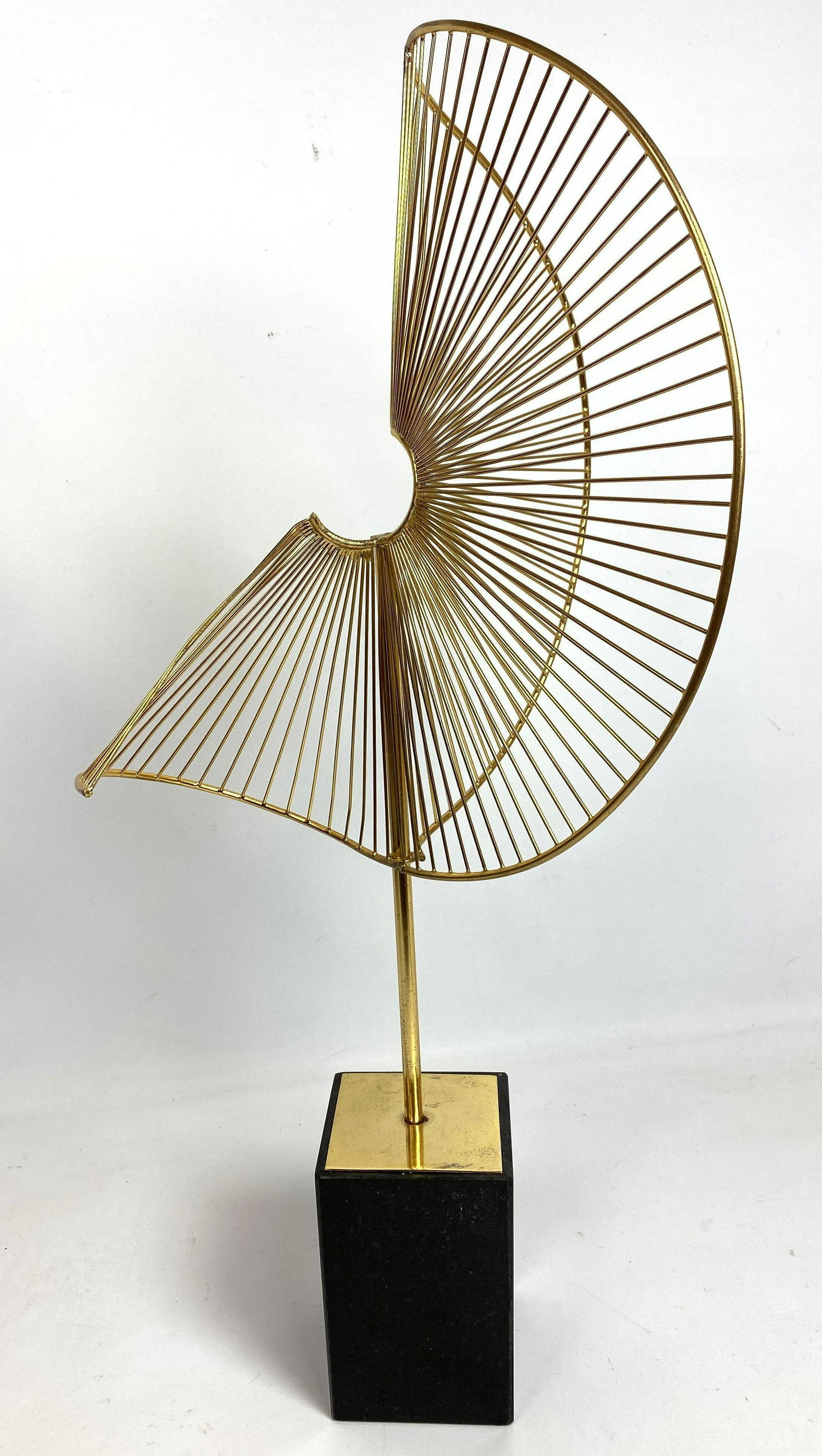 JERE Style Gold Tone Metal Marble Spiral Wire Sculpture (1 of 8)