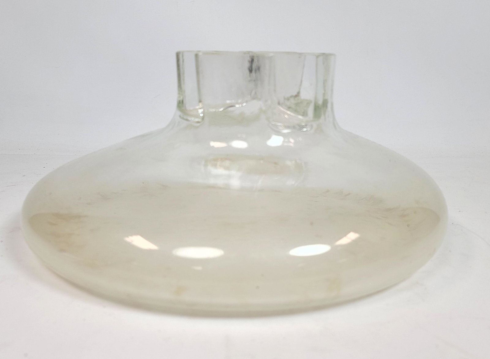 ALFREDO BARBINI Quattro Fori Vase Murano. Unmarked: ALFREDO BARBINI Quattro Fori Vase Murano. Unmarked -- Dimensions: H: 7 inches: W: 14 inches: D: 14 inches ---