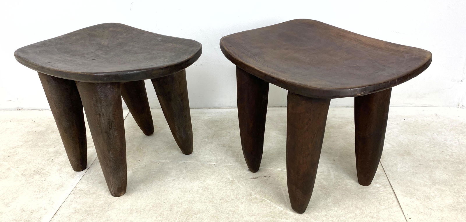 Pr West African Senufo Stools End Tables. Carved from o (1 of 7)