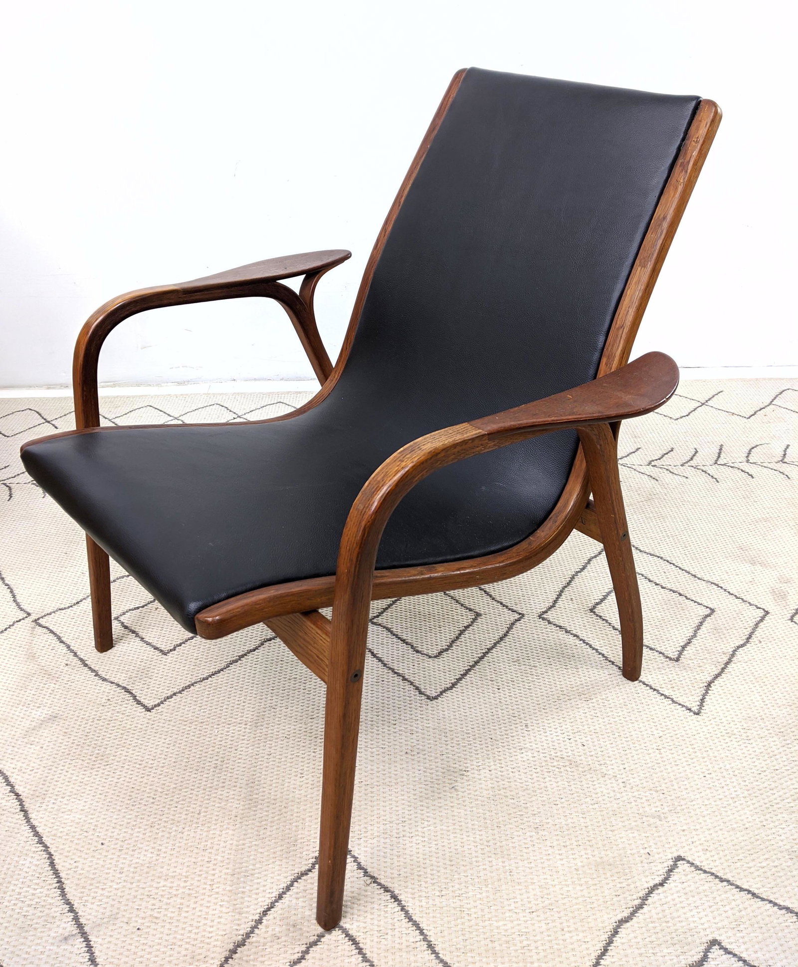 Yngve Ekstrom Lounge Chair with Open Arms. Molded Teak: Yngve Ekstrom Lounge Chair with Open Arms. Molded Teak Frame. -- Dimensions: H: 31 inches: W: 28 inches: D: 32 inches ---