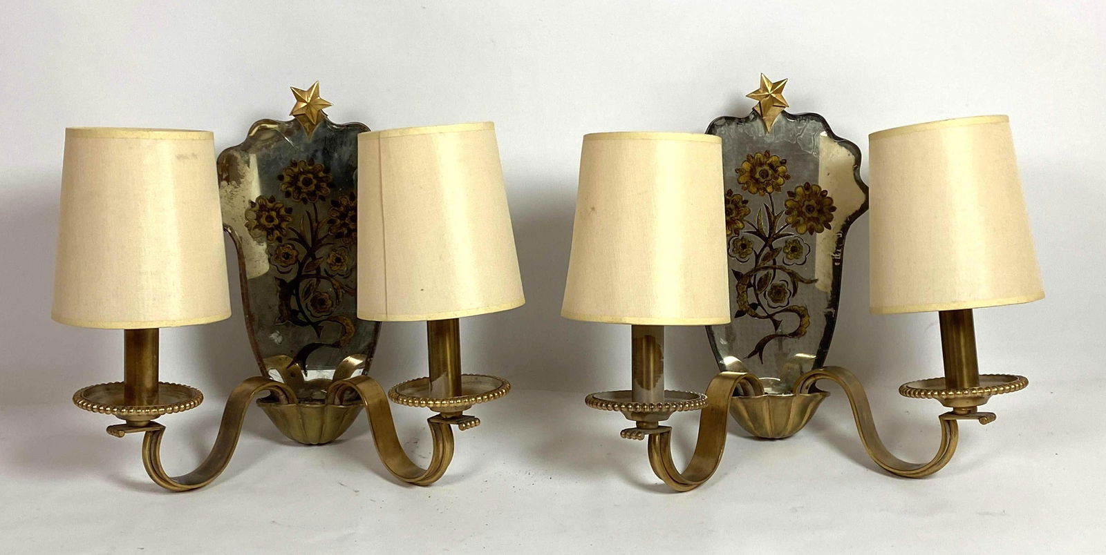 Pair French Style Mirror and Bronze Wall Sconces.  Reve (1 of 10)