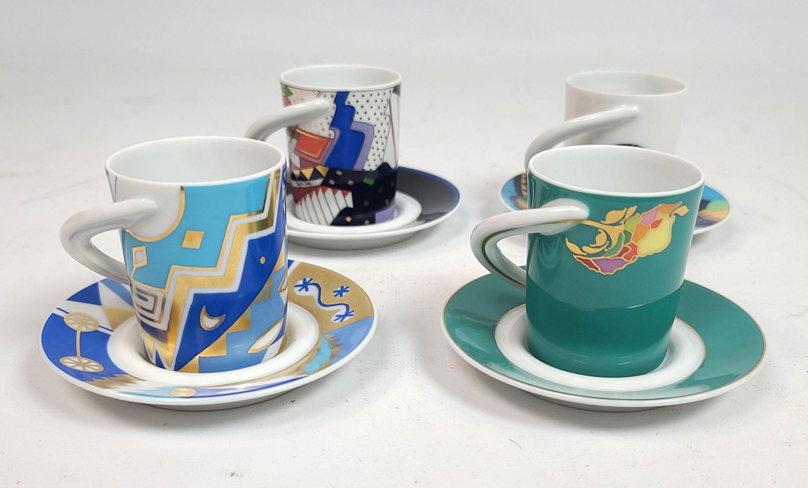 4 pair BRIGITTE DOEGE espresso Cups and Saucers.  ROSEN (1 of 14)