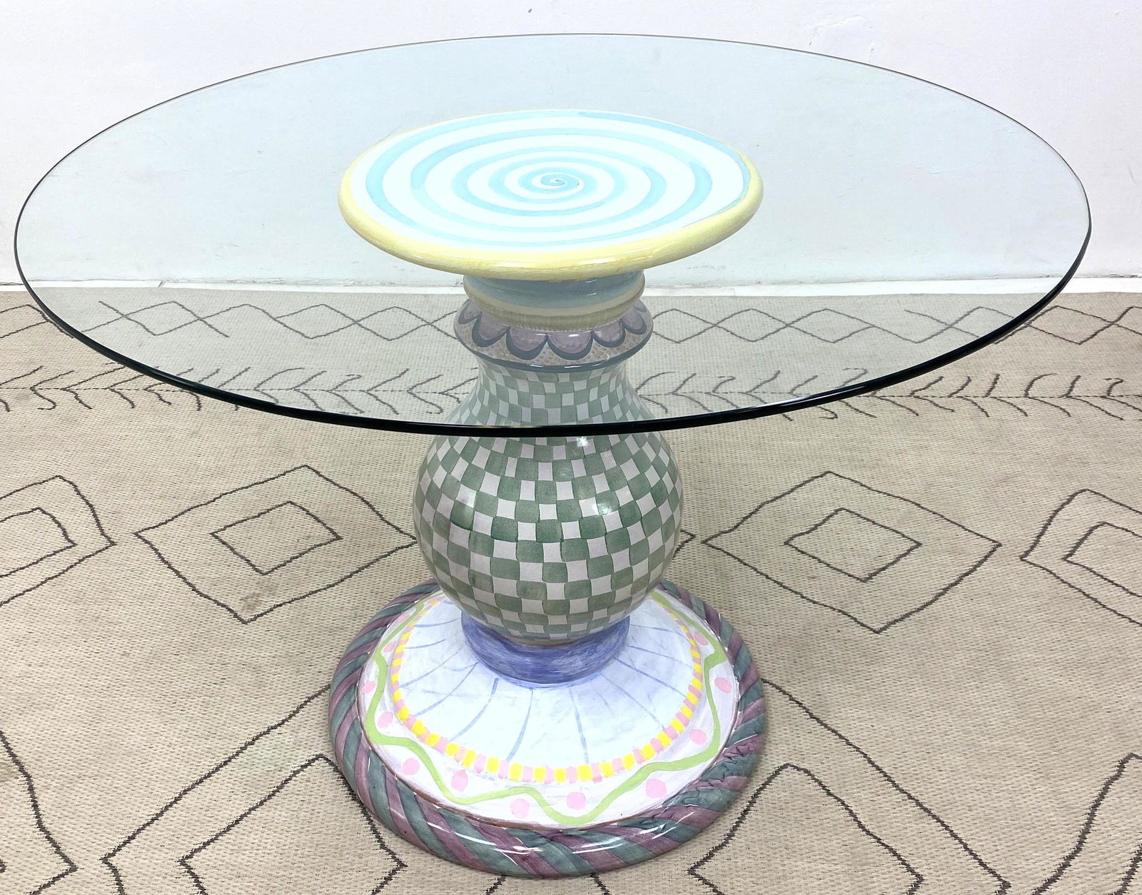 MACKENZIE CHILDS Handmade Pottery Base Table. Dining Ta (1 of 10)