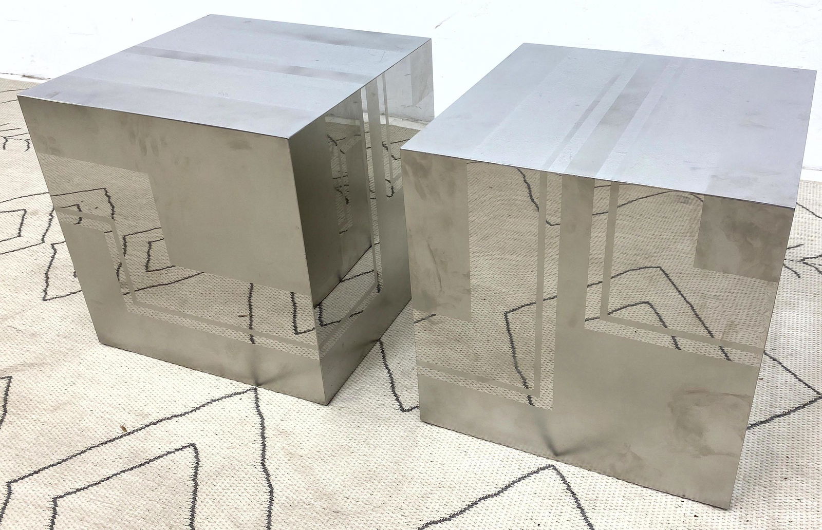 Pair Pierre Cardin Style Cube Side Tables Pedestals. Pa (1 of 7)