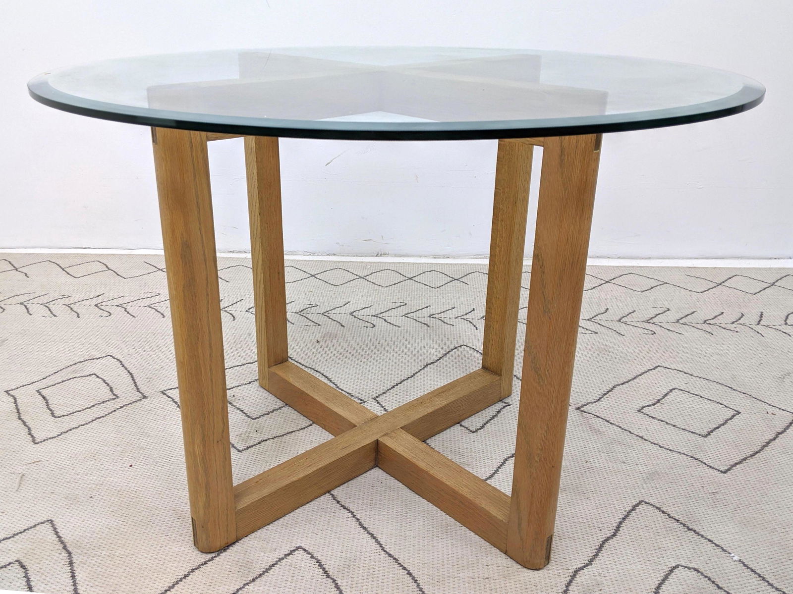 Mid Century Modern Oak and Glass Dinette Table. (1 of 7)