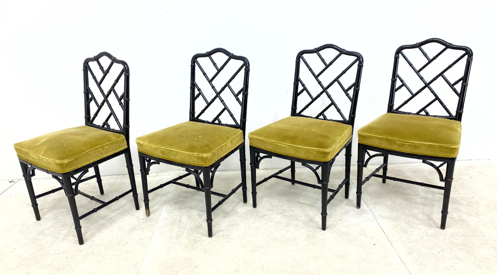 Set 4 Carlisle Faux Bamboo Side Dining Chairs.  Ebonize (1 of 13)