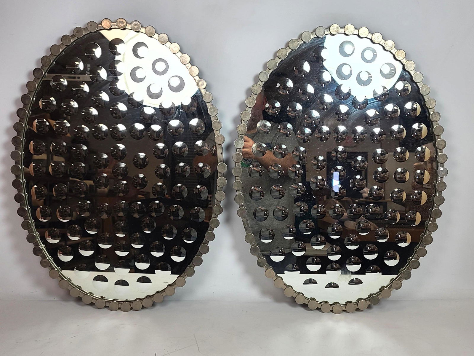 Pair Global Views Dimple Mirrors with Heavy metal frame (1 of 9)