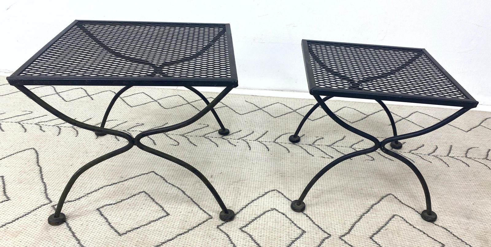 2pc Nesting Mesh Side Tables.  Salterini Style. (1 of 6)