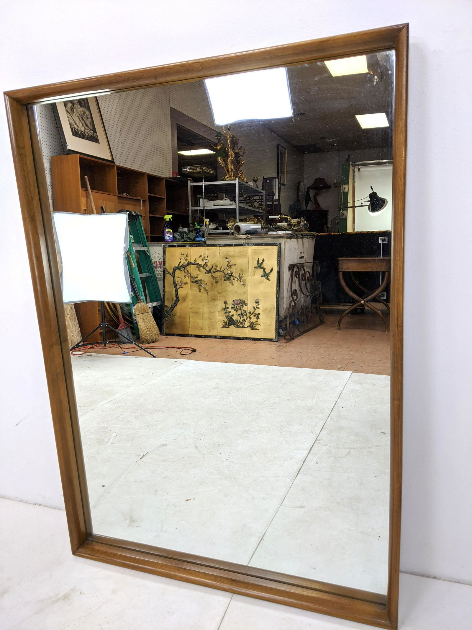American Modern Walnut Framed Mirror. (1 of 6)