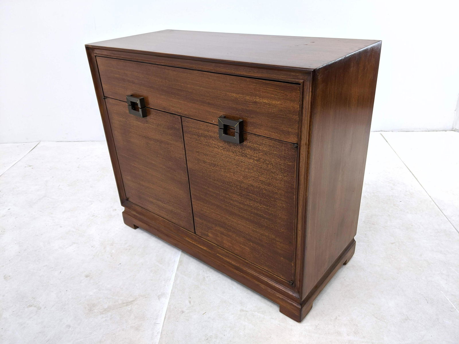 Mid Century Modern Walnut Cabinet Server.  Metal Pulls. (1 of 7)