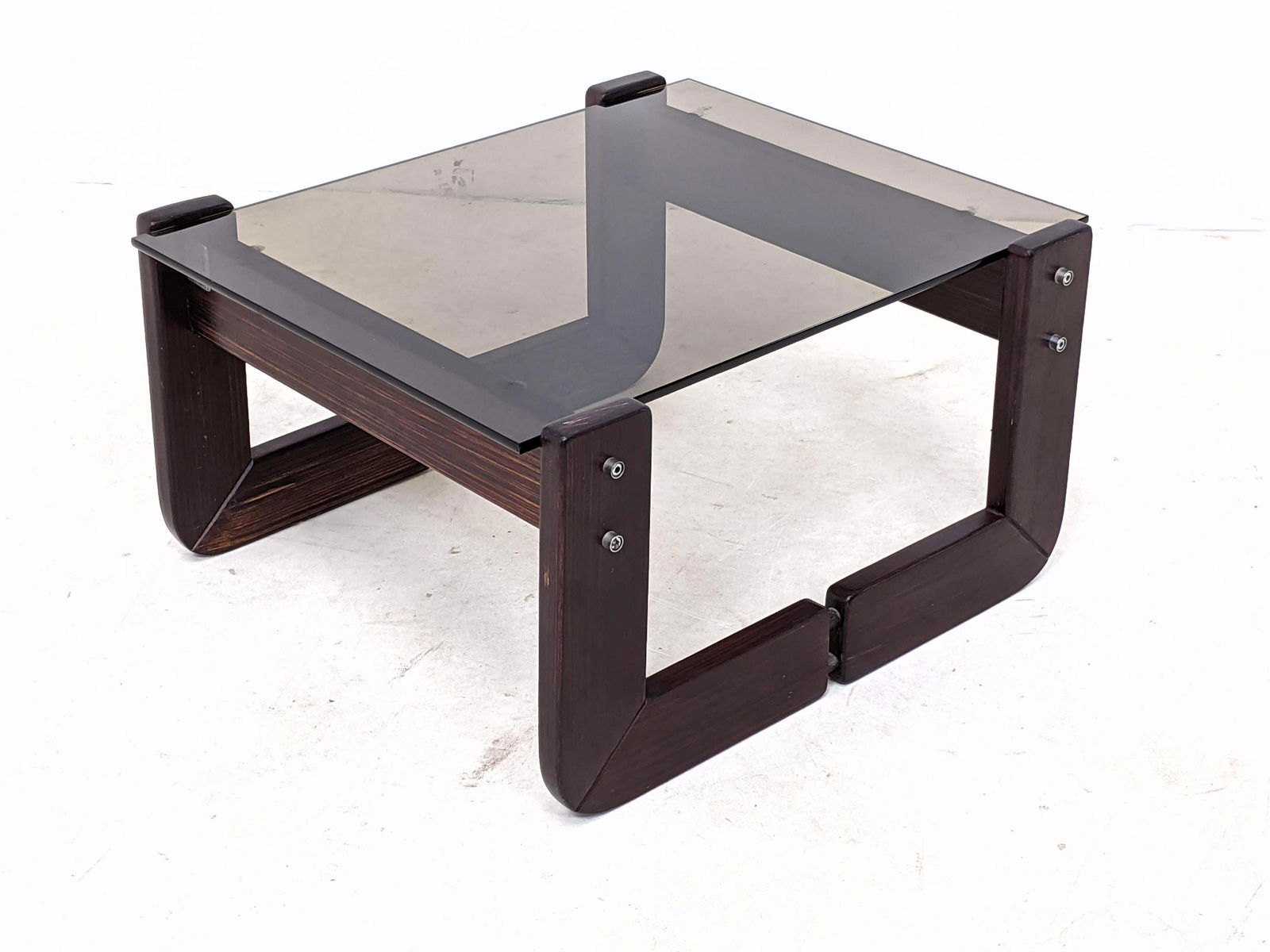 PERCIVAL LAFER Brazilian Modern Rosewood Side Table. Sm (1 of 8)