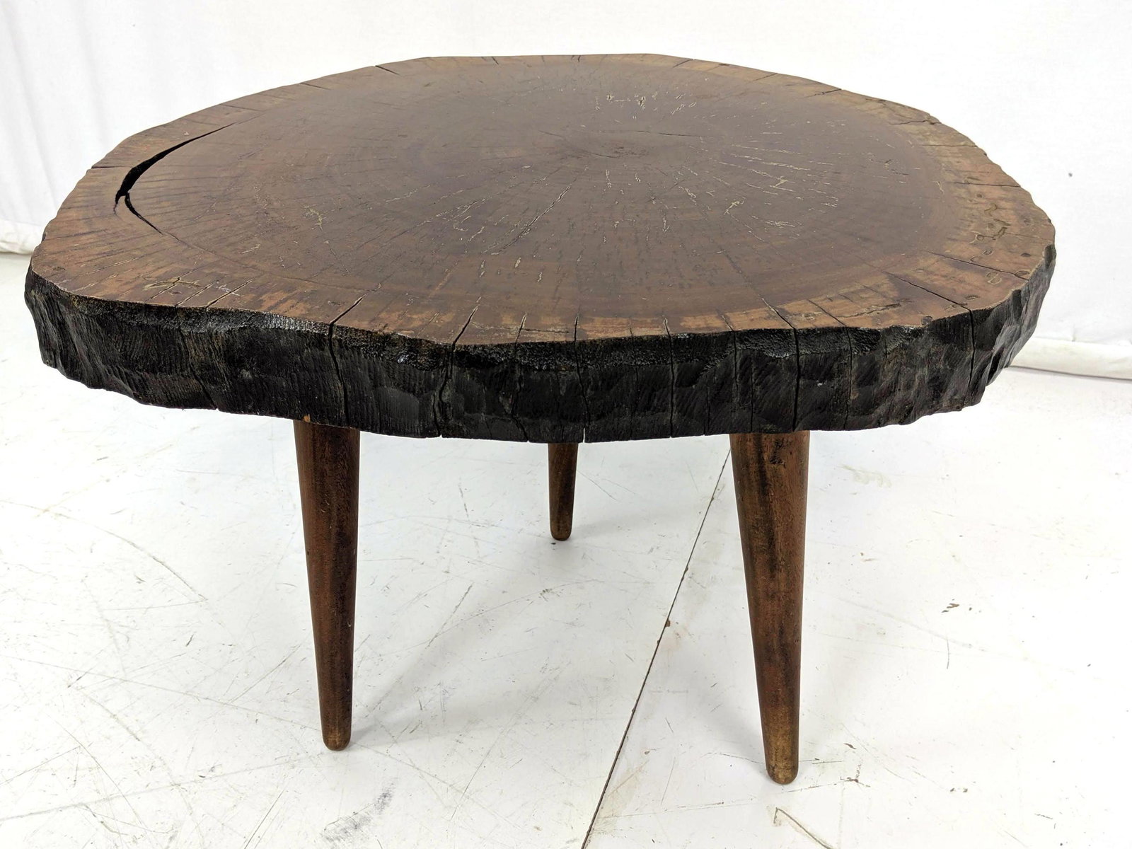 Natural Wood Tree Slice Side End Table. Free edge with (1 of 6)