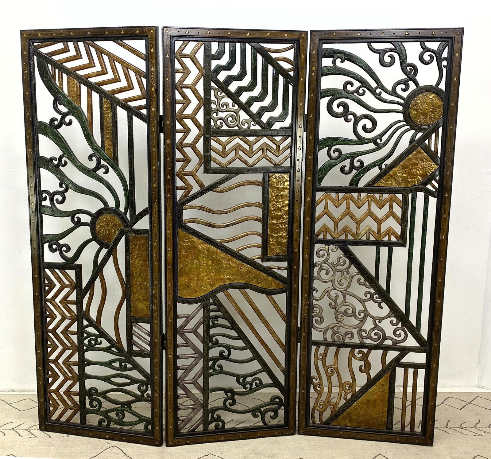 Decorator Openwork Carved Wood Screen Room Divider.  Pa (1 of 8)