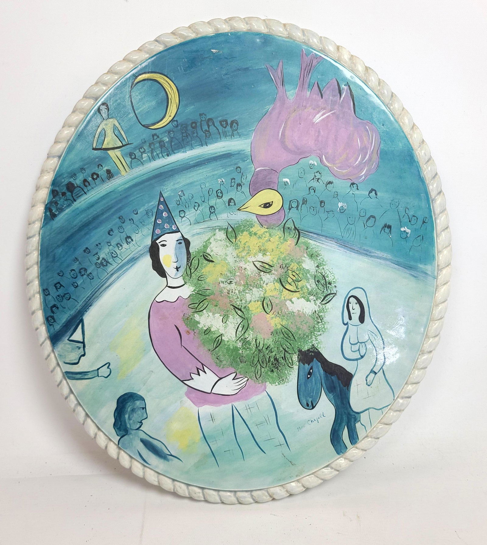 MARC CHAGALL Painted Porcelain Plaque. (1 of 6)