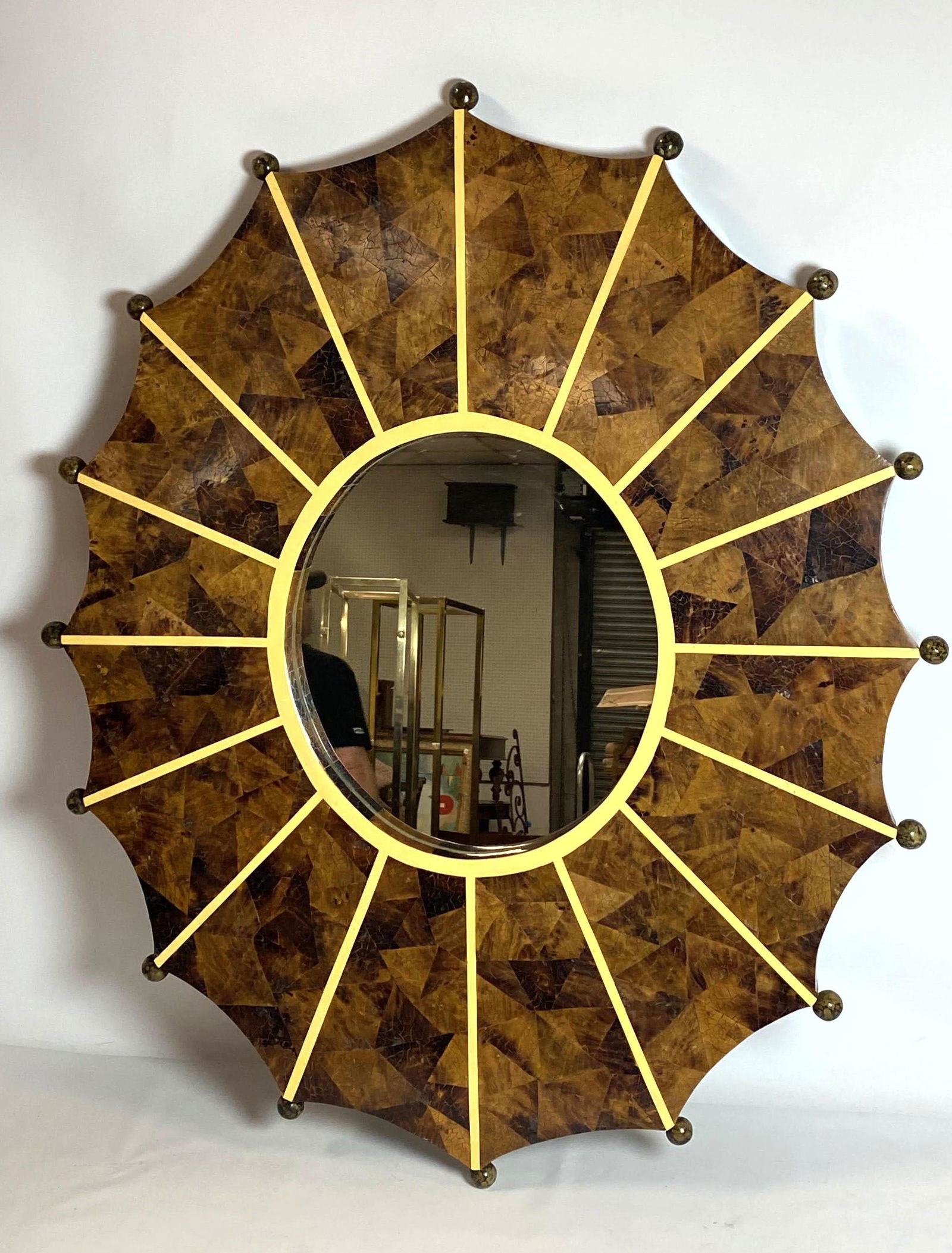 R & Y AUGOUSTI Style Inlaid Horn Decorator Wall Mirror. (1 of 12)