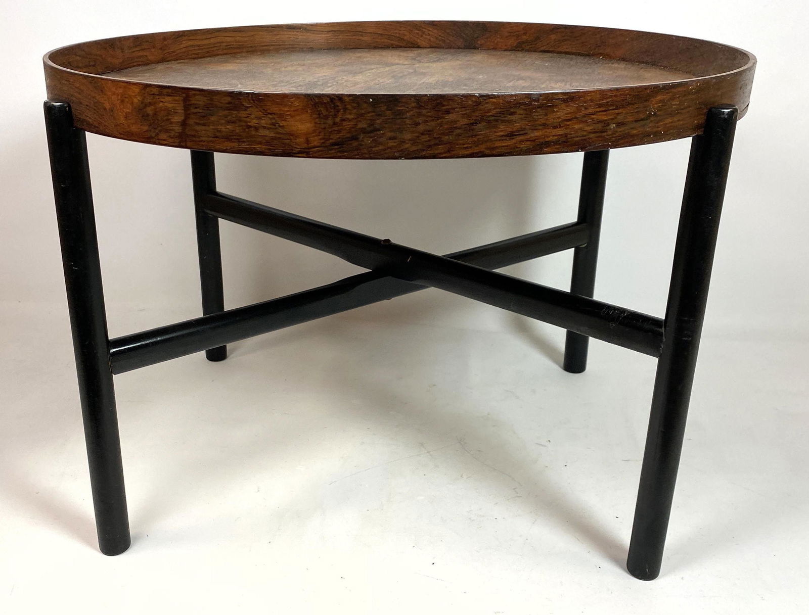 Swedish Modern  Rosewood Tray Table With Ebonized Base. (1 of 12)
