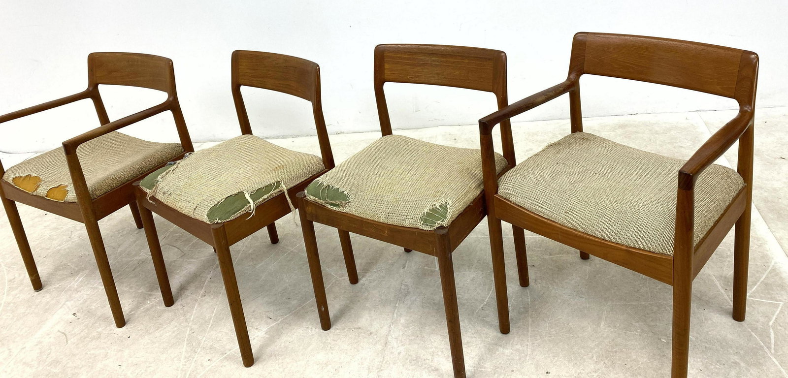 set 4 NORGAARD Dining Chairs.  Danish Modern Teak   Arm (1 of 11)