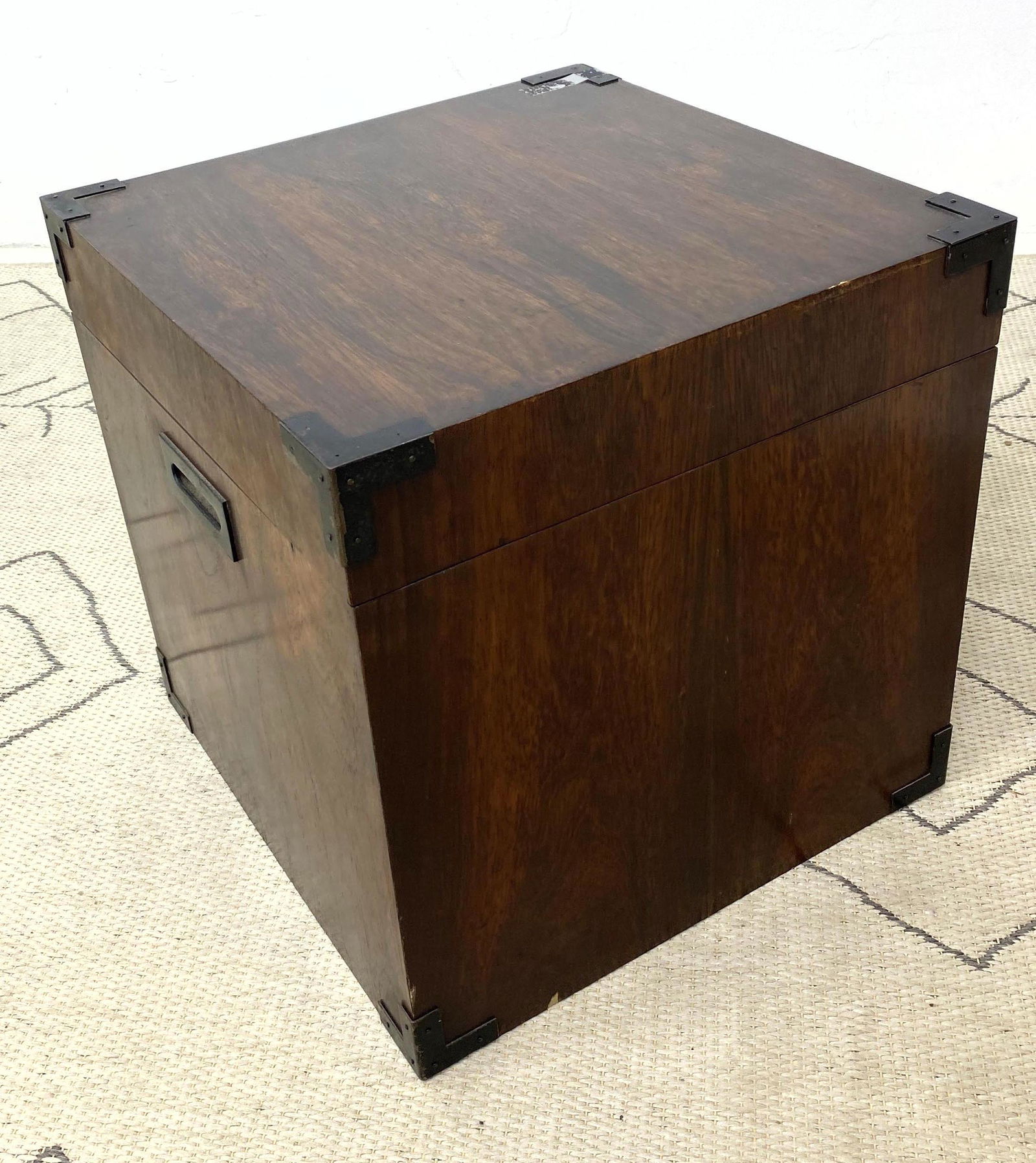 Campaign Style Cube Trunk Chest.  Metal Hardware. (1 of 10)
