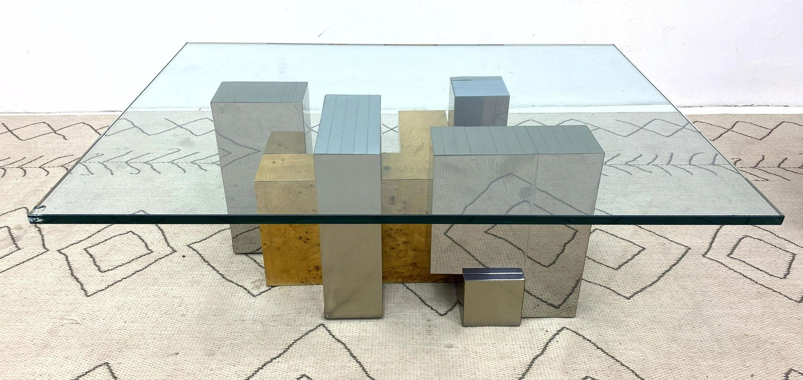 Paul Evans Style Cityscape Coffee Cocktail Table.   Chr (1 of 13)