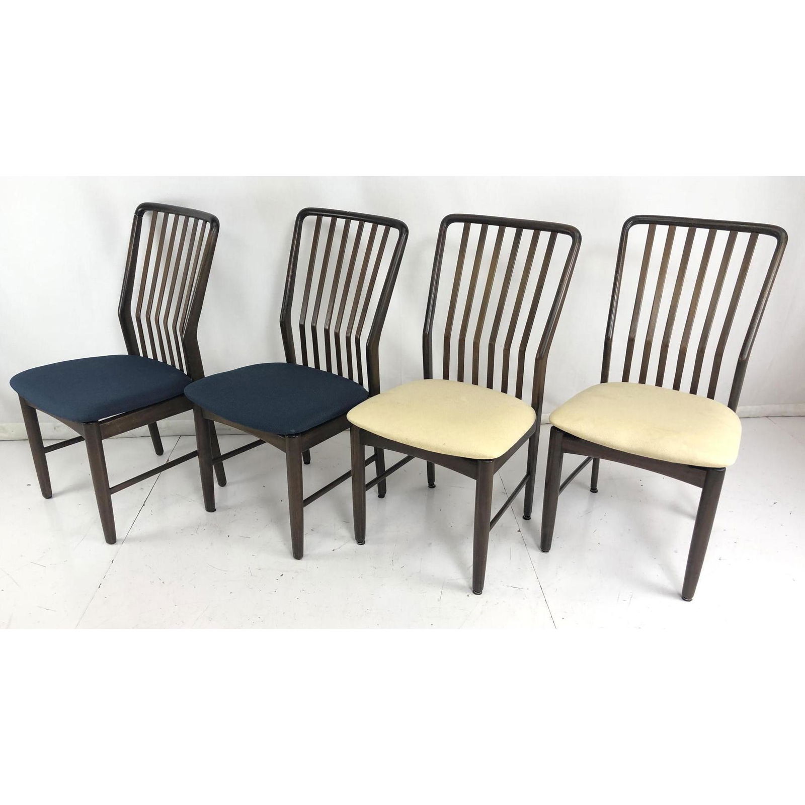 Set 4 Danish Modern Bent Slat Back Dining Side Chairs. (1 of 10)