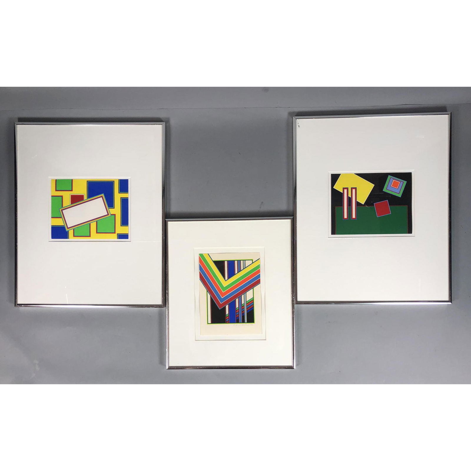 3 PETER FREUDUENTHAL Framed Geometric Graphic Art Print (1 of 7)