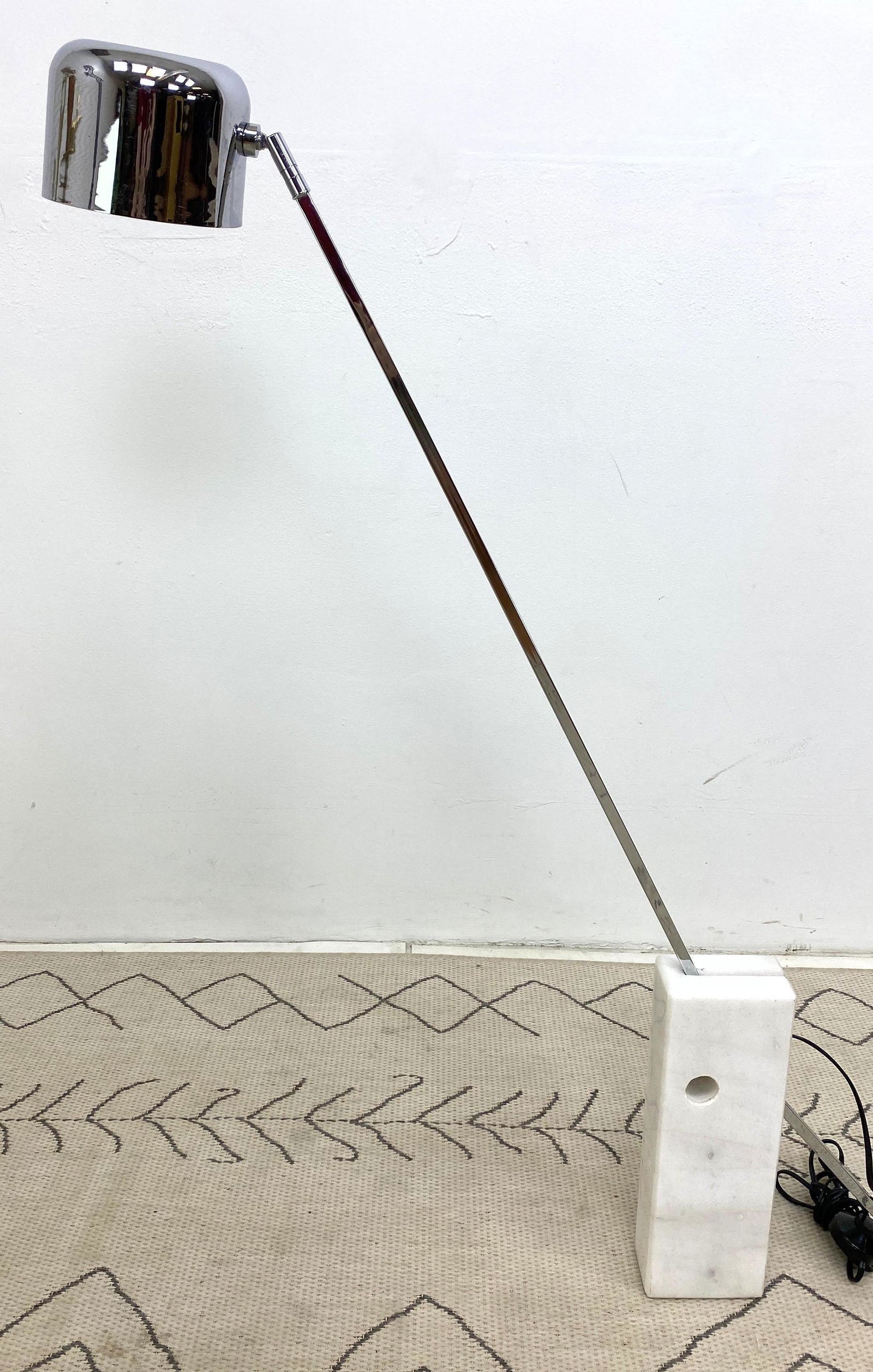 Italian Modern Marble Chrome Cantilever Floor Lamp Adju (1 of 10)