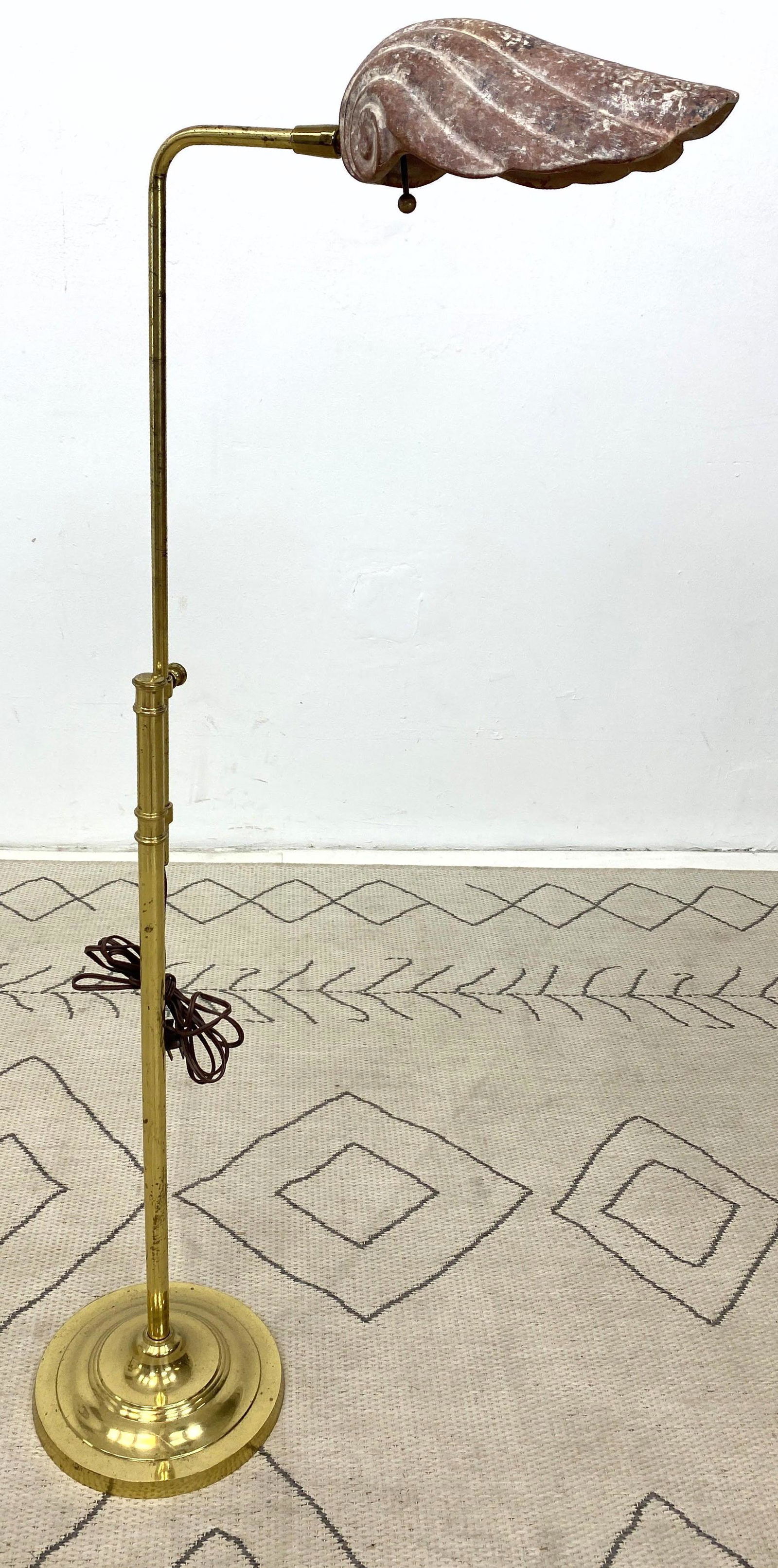 Chapman Style Shell Top Adjustable Floor Lamp.  Mexico. (1 of 6)