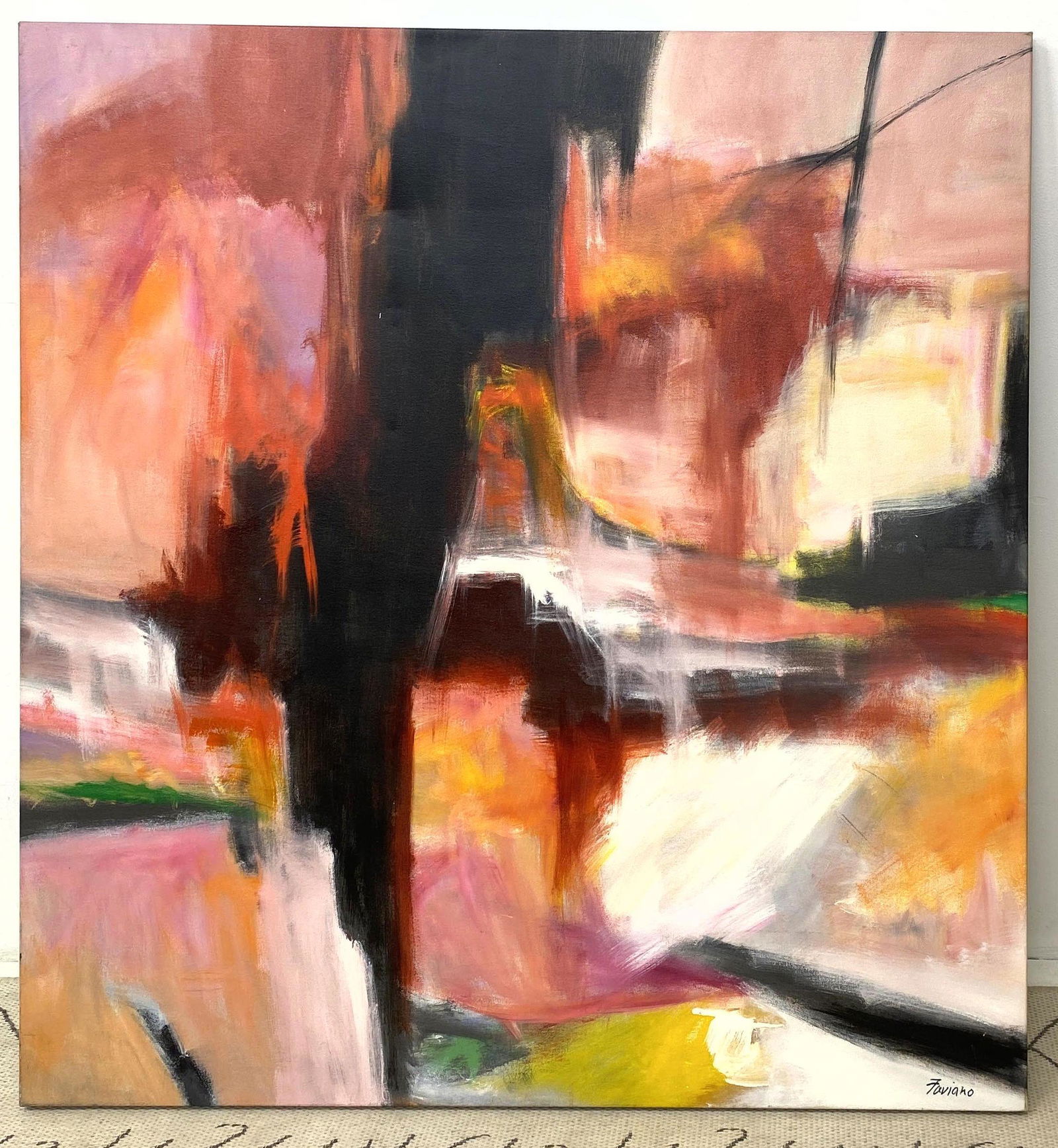 Large FREDERICK FAVIANO Oil Painting on Canvas.  Colorf (1 of 6)