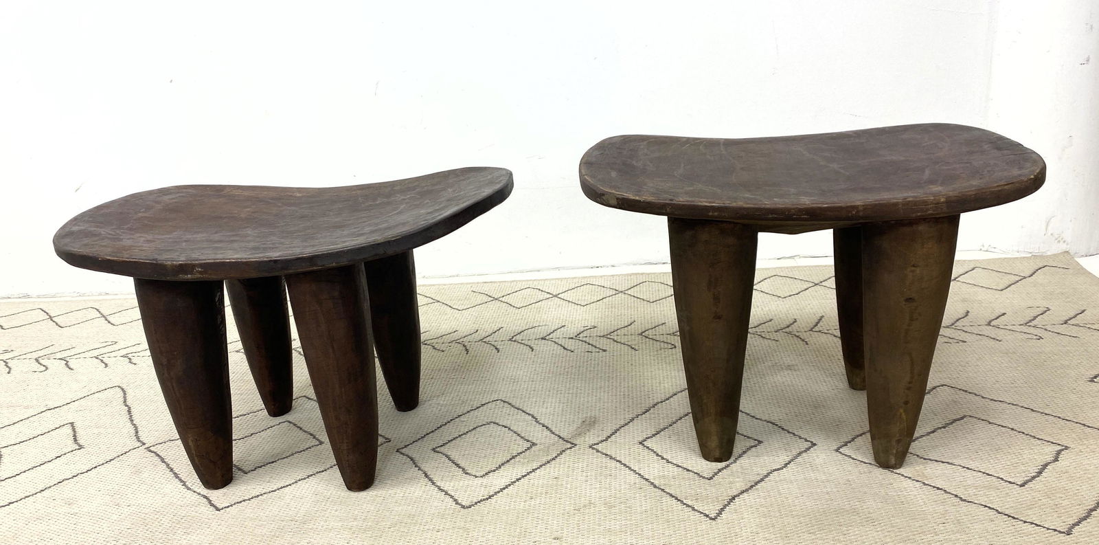 Pr West African Senufo Stools End Tables. Carved from o (1 of 10)