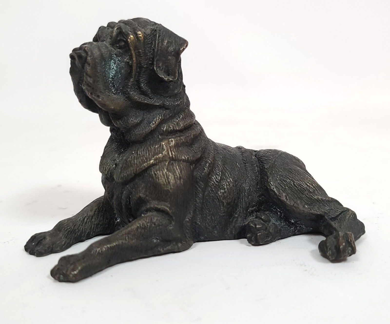 Vintage Small Bronze Figure of Dog. (1 of 8)