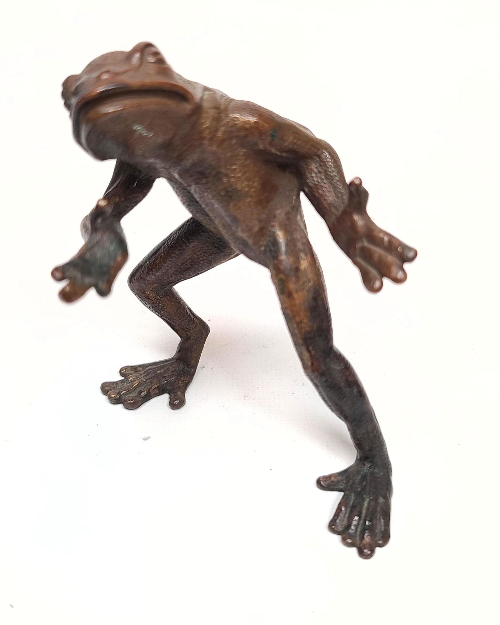 Antique Austrian Style Bronze of Standing Frog.  Unmark (1 of 8)