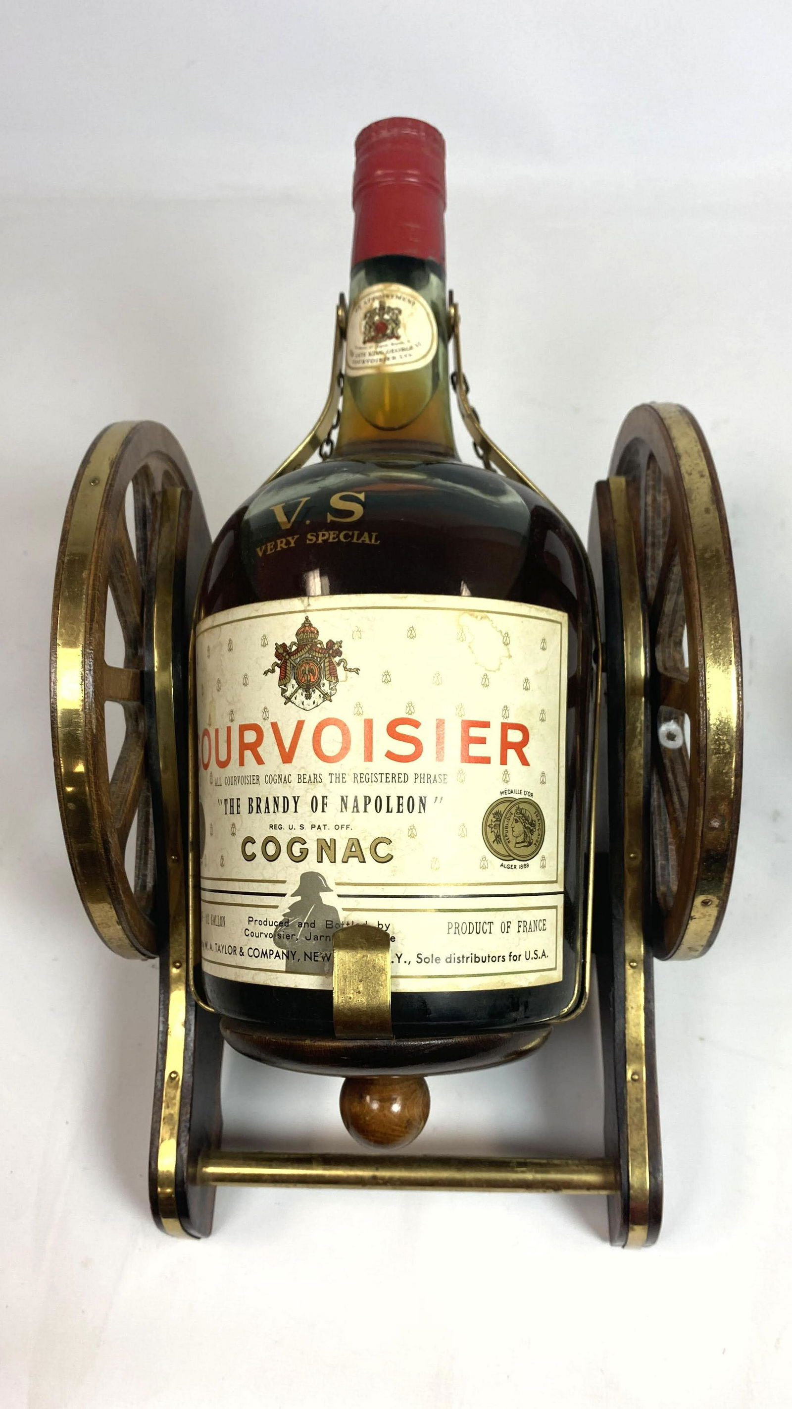 Vintage Courvoisier Half Gallon Cognac.  Seated in cano (1 of 6)