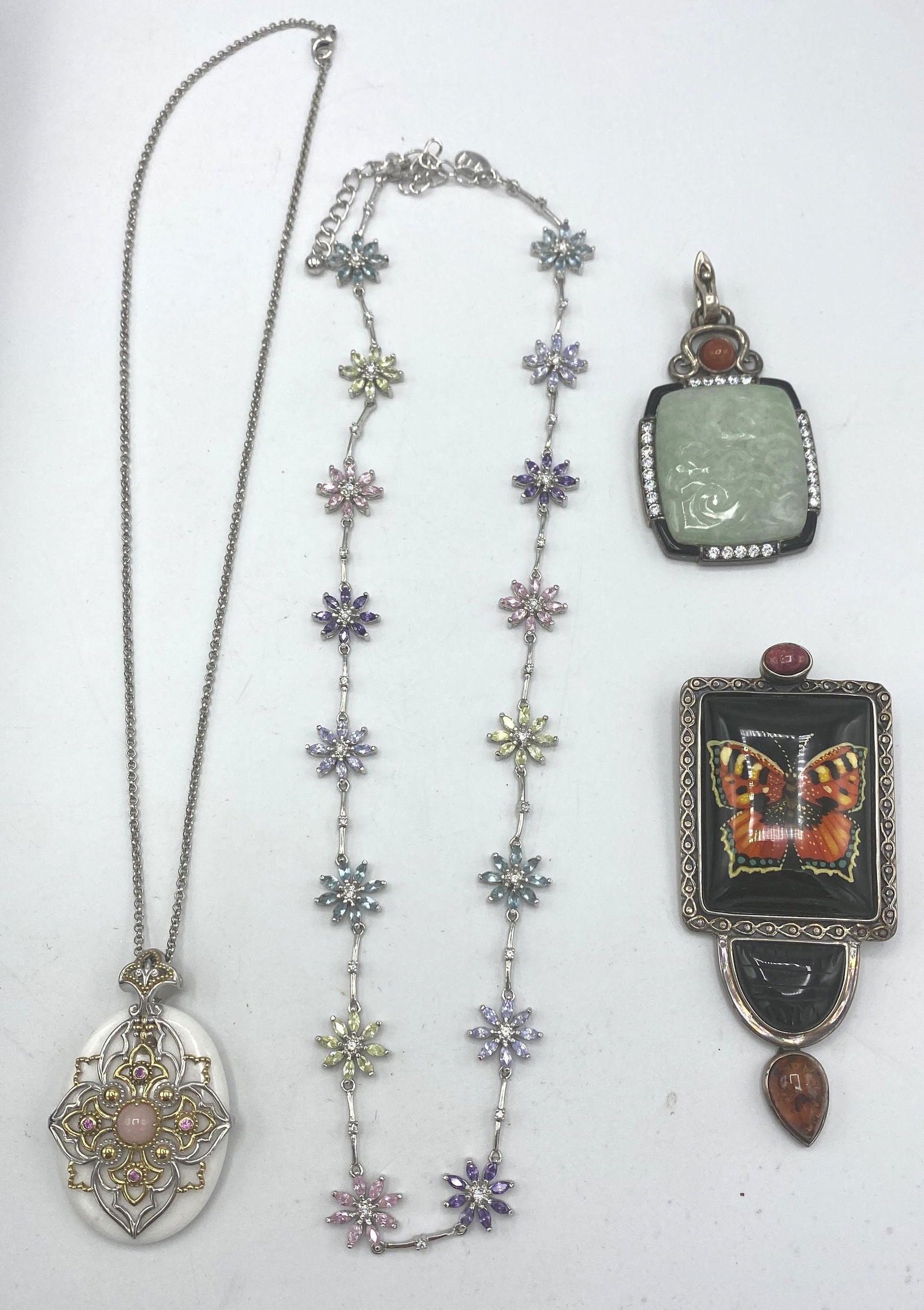 4pcs Sterling Silver Necklaces & pendants. Butterfly pi (1 of 6)