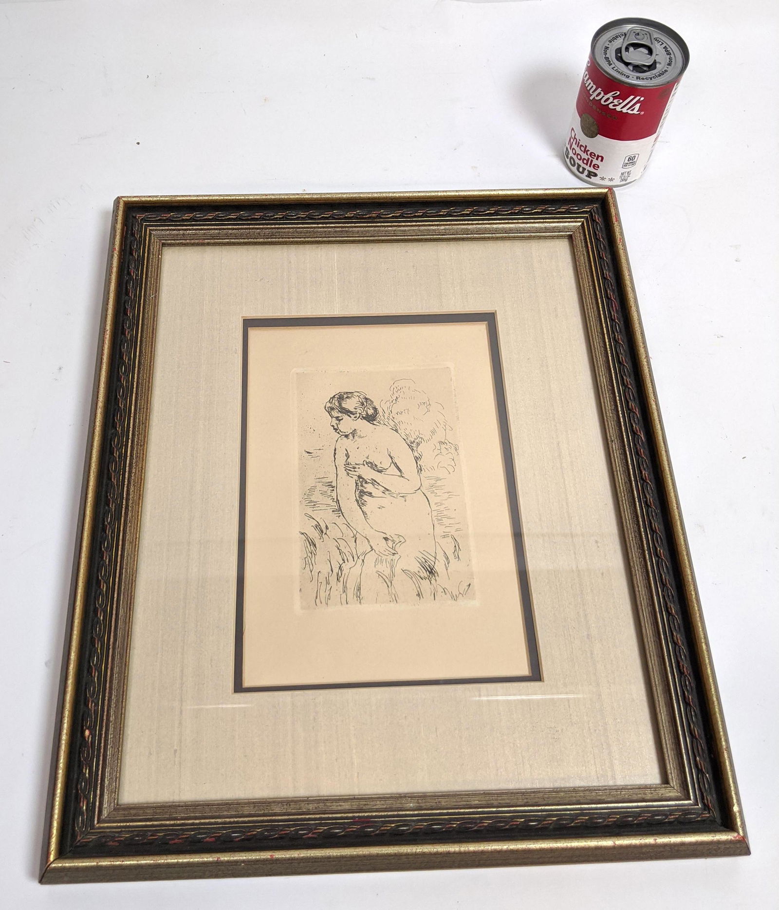 Small Renoir Pierre Auguste Etching Unmarked. (1 of 4)