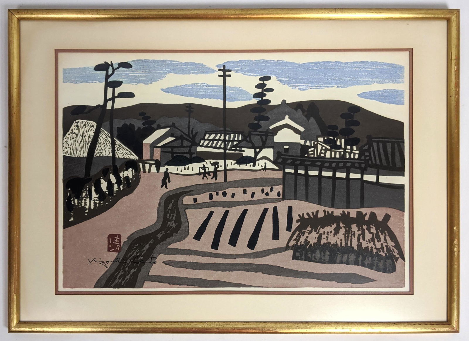 KIYOSHI SAITO Modernist Japanese Woodblock Print. Count (1 of 12)