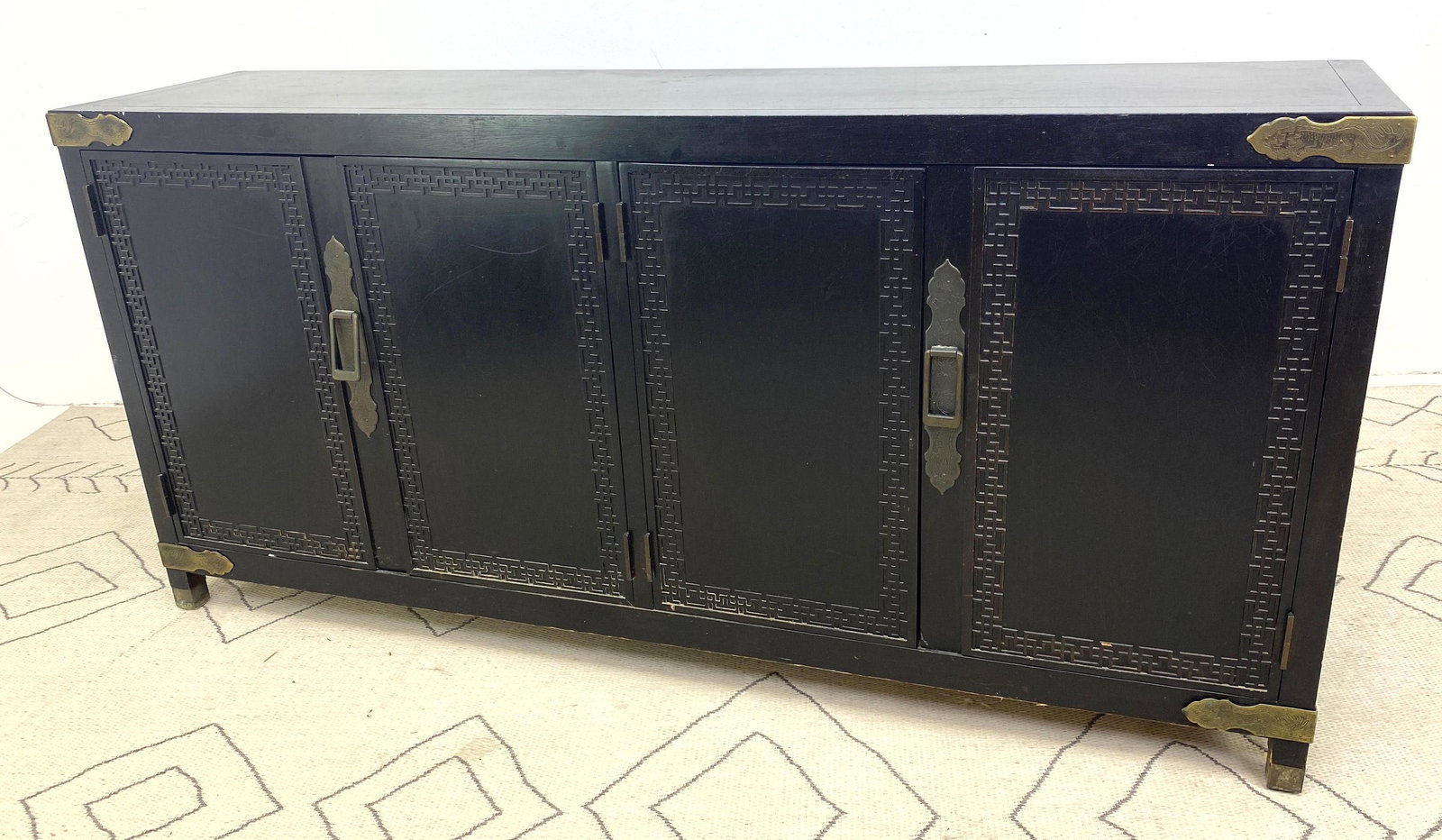 A A COHEN Asian inspired Sideboard Cabinet.  Metal Moun (1 of 8)