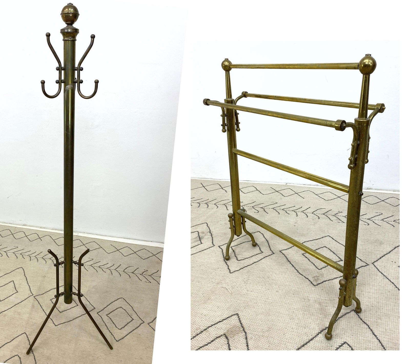 2pcs Brass Furniture.  Brass Coat rack and Brass Quilt (1 of 9)