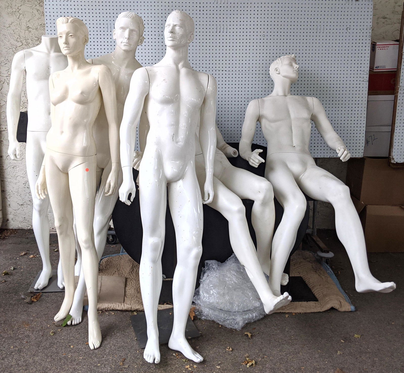 Lot 6 Display Mannequins.  1 Female and 4 Males.  2 hea (1 of 10)