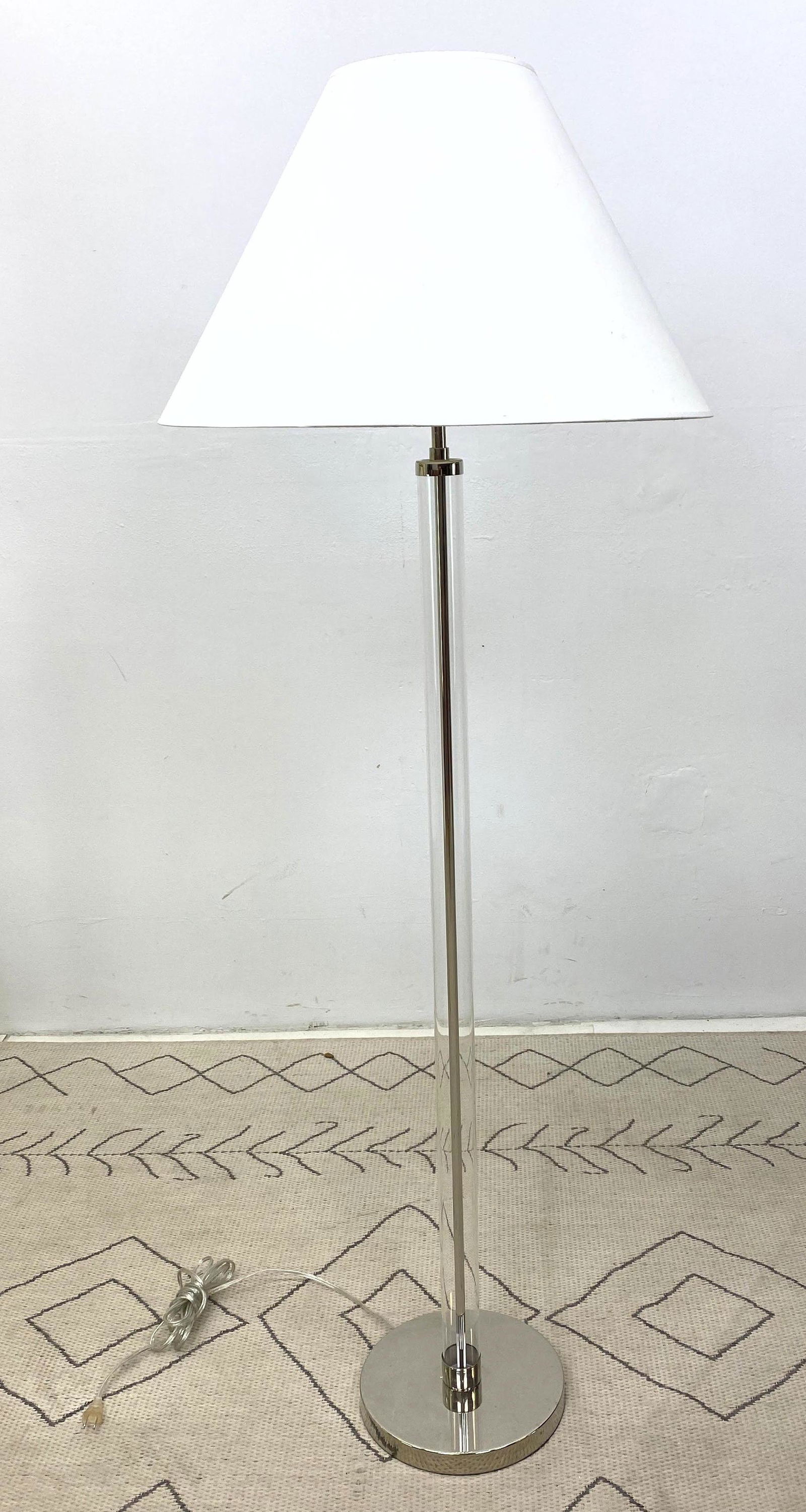 Ralph Lauren Acrylic Stem Floor Lamp. Metal Lauren Tag. (1 of 8)