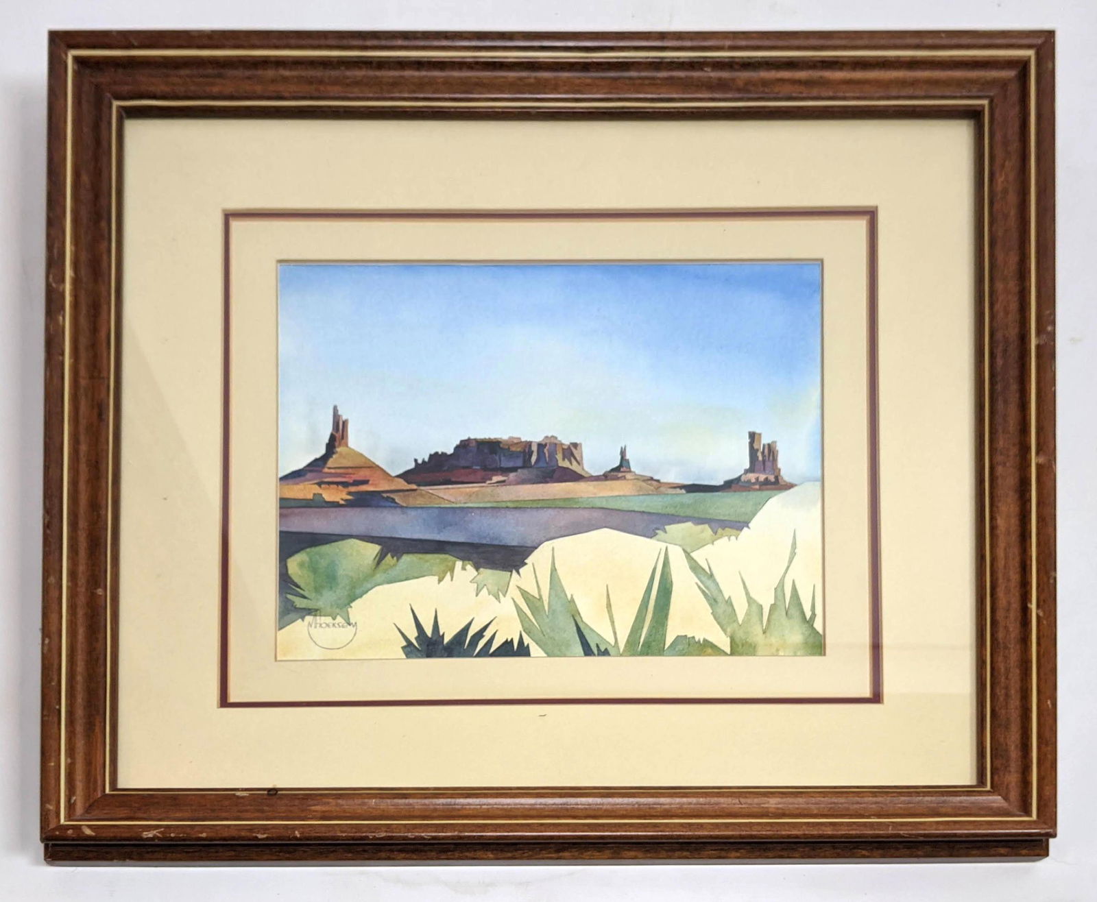 M HOEKSEMA Watercolor Painting. Desert Sentinels.  Very (1 of 4)