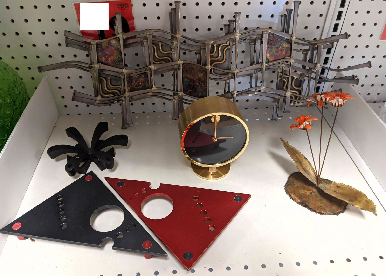 Mid Century Modern Lot. Wall Art, Clock, Trivets, etc. (1 of 7)