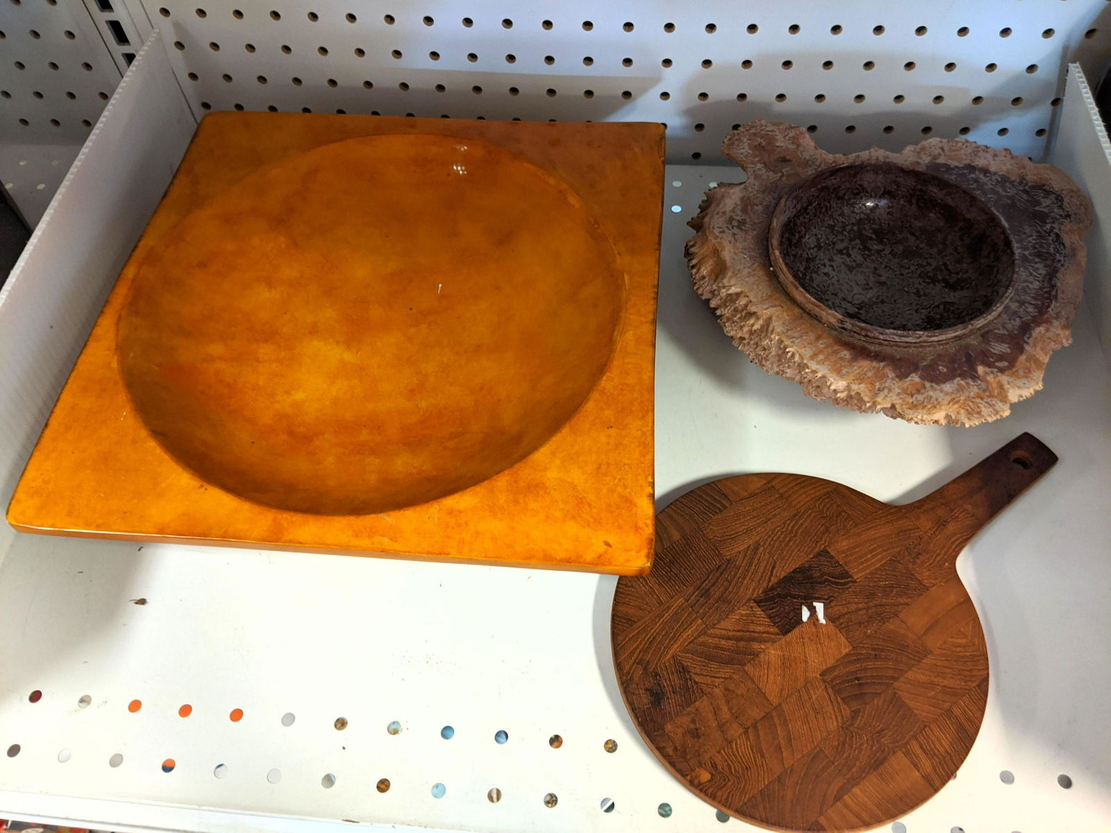 3 pc Decorative Wood Ware.  Signed Turned Burl bowl, Co (1 of 7)
