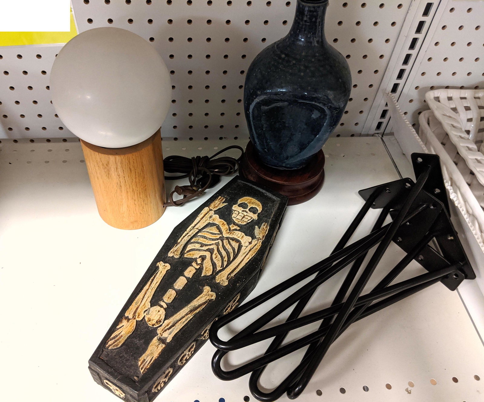 Mid Century Modern  Lot. Iron Hairpin Legs, Lamp, Skele (1 of 7)