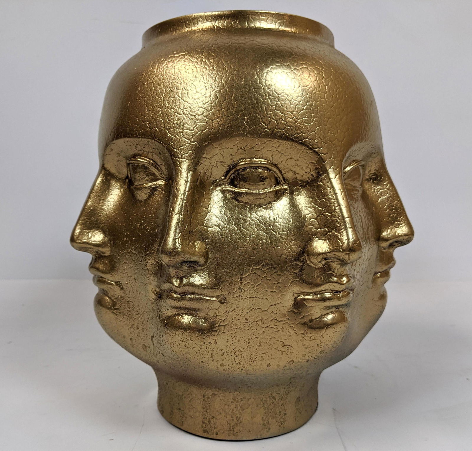 Gold Fornasetti Adler style Perpetual Head Face Vase. M (1 of 8)