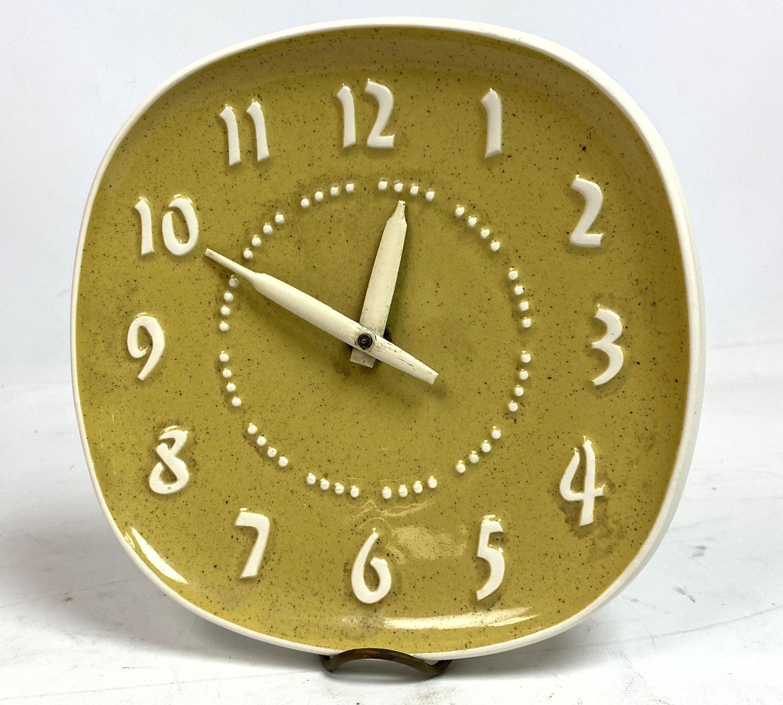 RUSSEL WRIGHT Pottery Table Clock. Could be hung on wal (1 of 10)