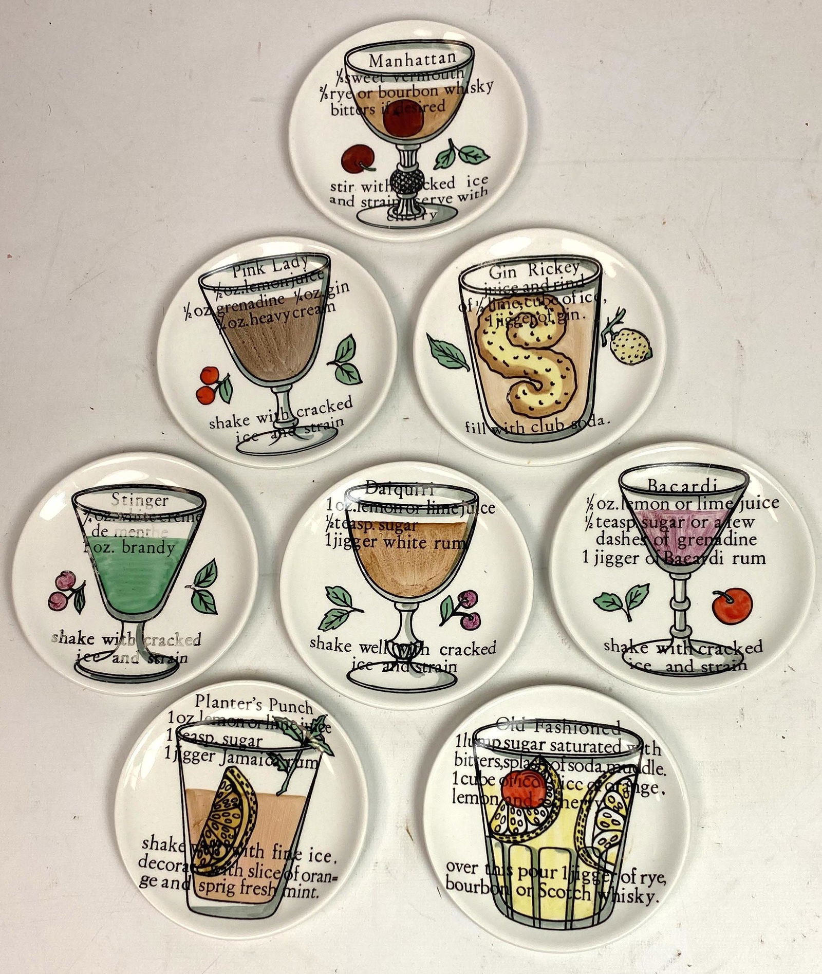 Set 8 FORNASETTI MILANO Coasters. Drink Recipes. Made i (1 of 10)